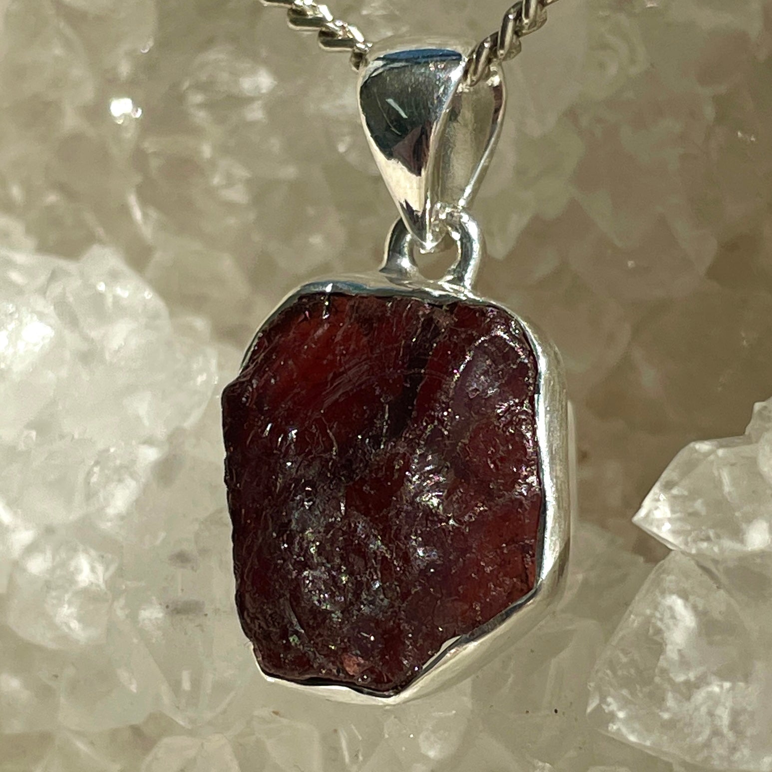 Garnet Silver Pendant - SP114 Garnet Silver Pendant - SP114